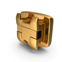 Self Ligating Dental Braces Bracket Golden Close PNG & PSD Images