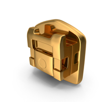 Golden Self Ligating Dental Braces Bracket Closed PNG & PSD Images
