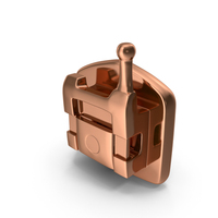 Copper Self Ligating Dental Braces Bracket Closed PNG & PSD Images