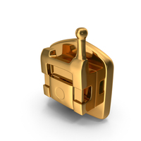 Self Ligating Dental Braces Bracket Golden Close PNG & PSD Images