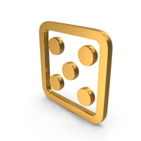 Gold 5 Points Dice Icon PNG & PSD Images