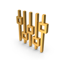Gold Music Equalizer Adjustment Icon PNG & PSD Images