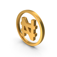Gold Nigerian Naira Currency Icon PNG & PSD Images