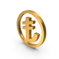 Gold Turkish Lira Currency Symbol PNG & PSD Images