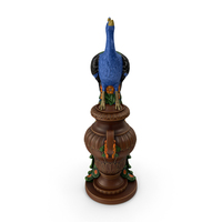 Fantasy Painted Peacock Statue PNG & PSD Images