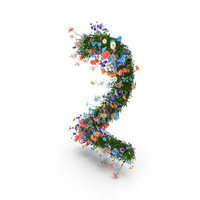 Easter Number 2 From Spring Flowers PNG & PSD Images