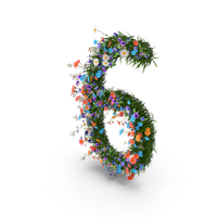 Easter Number 6 From Spring Flowers PNG & PSD Images