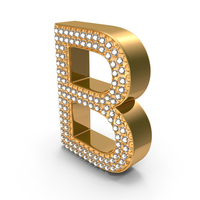 Gold With Diamond Letter B PNG & PSD Images