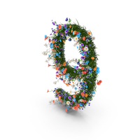 Easter Number 9 From Spring Flowers PNG & PSD Images