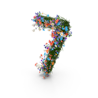Easter Number 7 From Spring Flowers PNG & PSD Images