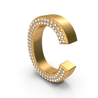 Gold With Diamond Letter C PNG & PSD Images