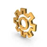 Gear Outline Icon Gold PNG & PSD Images