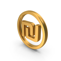 Gold Israeli Shekel Currency Icon PNG & PSD Images