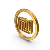 Outline Israeli shekel Currency Icon Gold PNG & PSD Images