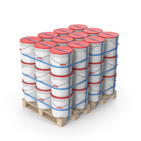 Red Plastic Paint Buckets On Pallets PNG & PSD Images