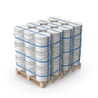 Plastic Paint Buckets On Wood Pallets PNG & PSD Images