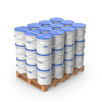 Plastic Paint Buckets On Wood Pallets PNG & PSD Images