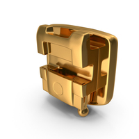 Golden Self Ligating Dental Braces Bracket Open PNG & PSD Images