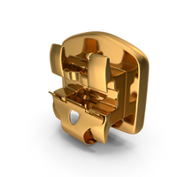 Self Ligating Dental Braces Bracket Golden Open PNG & PSD Images