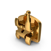 Self Ligating Dental Braces Bracket Golden Close PNG & PSD Images