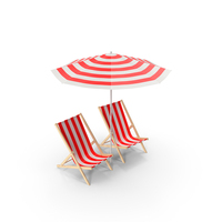Beach Chair With Umbrella PNG & PSD Images
