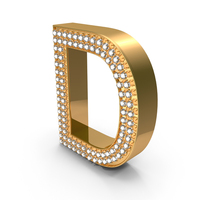 Gold with Diamond Letter D PNG & PSD Images