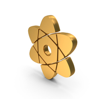 Atomic Silhouette Elementary Elements Icon Gold PNG & PSD Images
