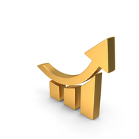 Bar Graph Increase Icon Gold PNG & PSD Images