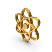 Out Line Atomic Silhouette Elementary Elements Icon Gold PNG & PSD Images