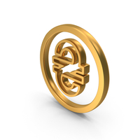 Gold Ukraine Ukrainian Hryvnia Outline Currency Icon PNG & PSD Images