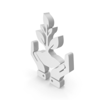 Hands Holding Plant Logo White PNG & PSD Images