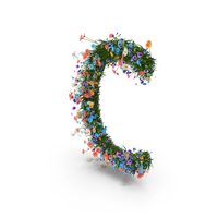Easter Letter C From Spring Flowers PNG & PSD Images