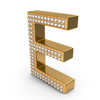 Gold With Diamond Letter E PNG & PSD Images