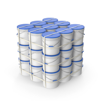 Blue Plastic Paint Buckets Stack PNG & PSD Images