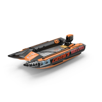 Racing Boat Gemini Zapcat F1 with Engine Orange PNG & PSD Images