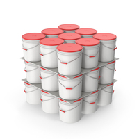 Stack Of Red Plastic Paint Buckets PNG & PSD Images