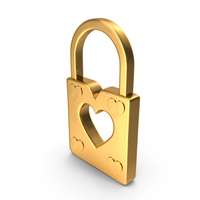 Padlock Symbol Gold PNG & PSD Images