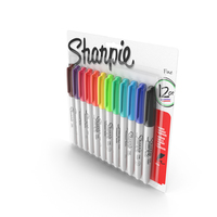 Sharpie Permanent Markers 12 Assorted Colors PNG & PSD Images