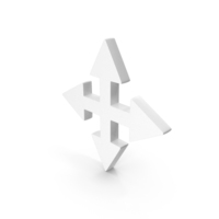 White Four Directional Move Arrows Icon PNG & PSD Images