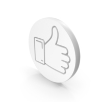 White Round Thumbs Up Like Symbol PNG & PSD Images