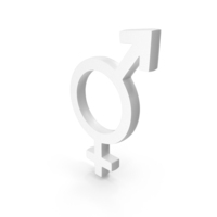 White Male And Female Gender Symbol PNG & PSD Images