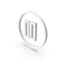 White Round Pause Button Outline Icon PNG & PSD Images