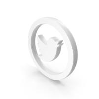 White Round Twitter Icon PNG & PSD Images