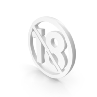 White Under Eighteen Years Not Allowed Icon PNG & PSD Images