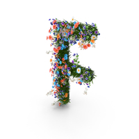 Easter Letter F From Spring Flowers PNG & PSD Images