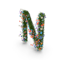 Easter Letter N From Spring Flowers PNG & PSD Images