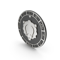 Silver Round Leo Zodiac Sign PNG & PSD Images