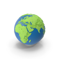 Topographic Earth Globe Flat Colors PNG & PSD Images