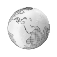Black & White Wire Earth Globe Symbol PNG & PSD Images