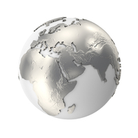 Silver & White Earth Globe Symbol PNG & PSD Images